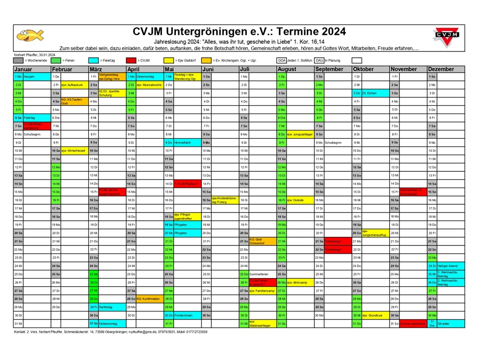 Terminplan 2024